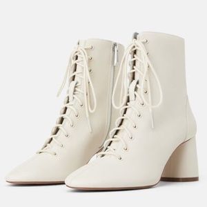 Zara Lace Up Leather Ankle Boots